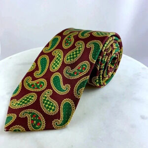 Harrods Knightsbridge by John Comfort 100% Silk Paisley Men Tie, M.I. England